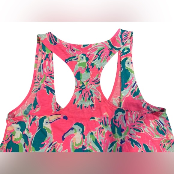 Lilly Pulitzer Pink Pima Cotton Toucan Tank Top Size Small - Picture 5 of 8